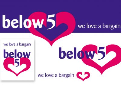 Logo: Below 5 discount store